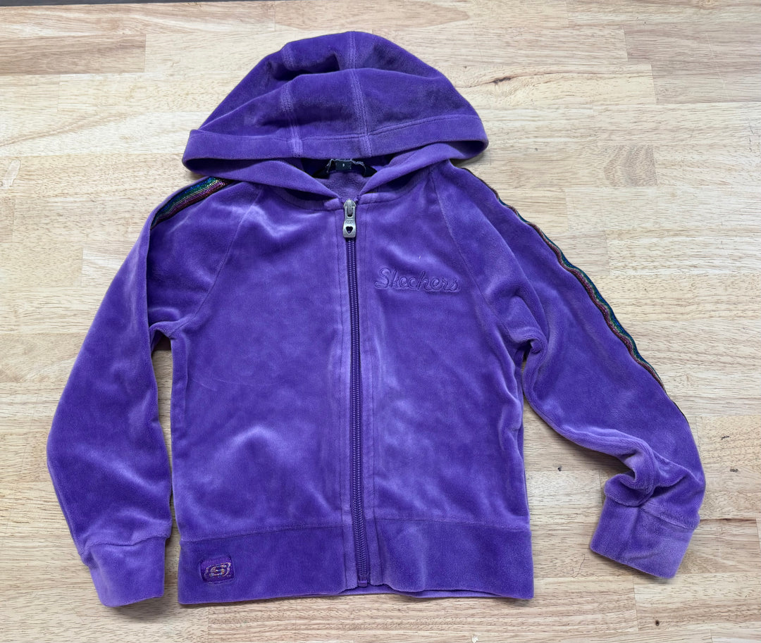 Skechers Velour Fleece Zip-Up Hoodie – 3 | Purple