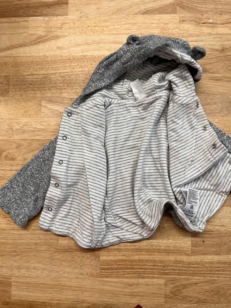 Gap 6-12M Reversible Hooded Cardigan – Grey