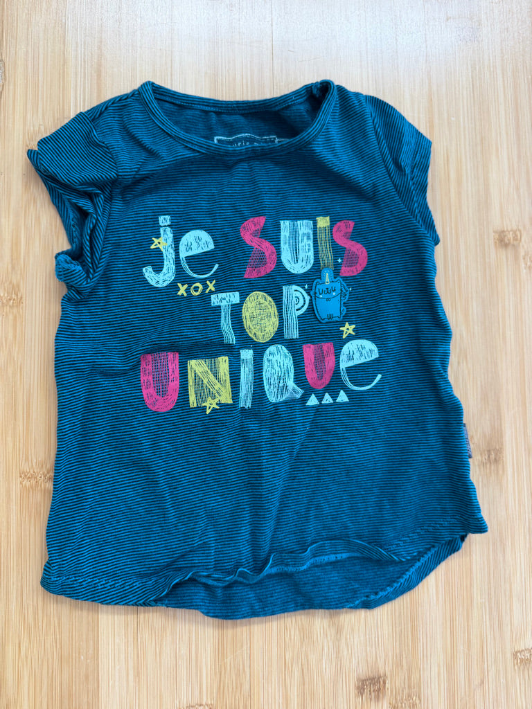 Souris Mini Je Suis Top Unique Stripe Shirt –3| Turquoise & Black