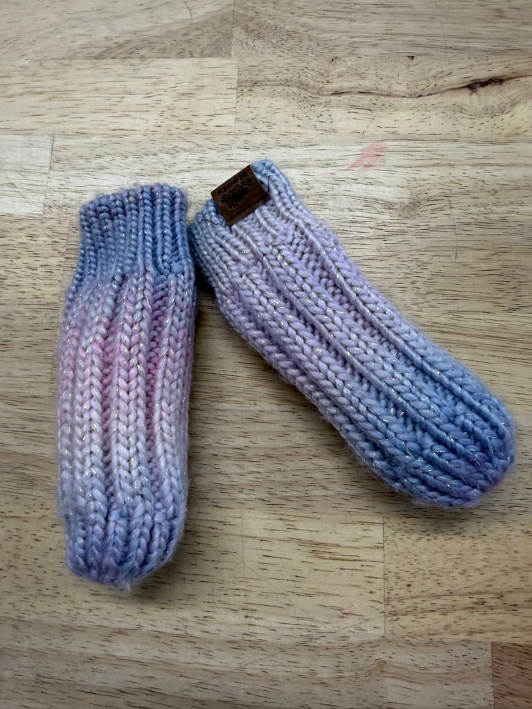 Roots Sparkle Ombre Mittens – 12-24 Months | Pink and Purple | Fleece Lined - Nest and Sprout-Consignment