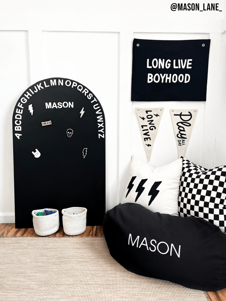 Play All Day Canvas Pennant Flag - Kids Playroom Decor - Nest and Sprout - Cherrypick