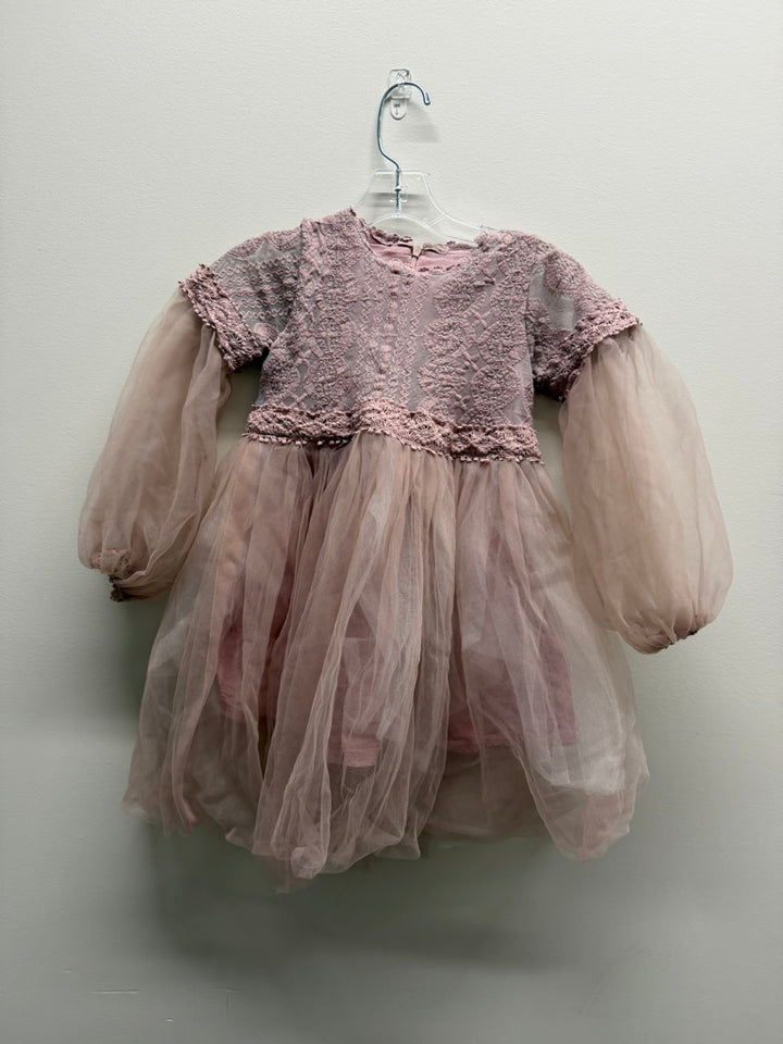 Dusty Purple Tulle Dress – 110 (5Y) | Long Sleeve