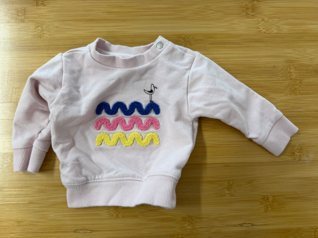 Noppies Sweatshirt – 50 (Newborn) | Pink Duck Beach Wave Snap