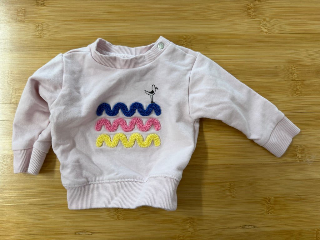 Noppies Sweatshirt – 50 (Newborn) | Pink Duck Beach Wave Snap - Nest and Sprout - Consignment