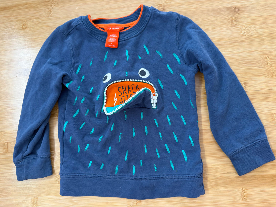 Joe Fresh Snack Attack Sweatshirt – 4 | Blue Monster Face