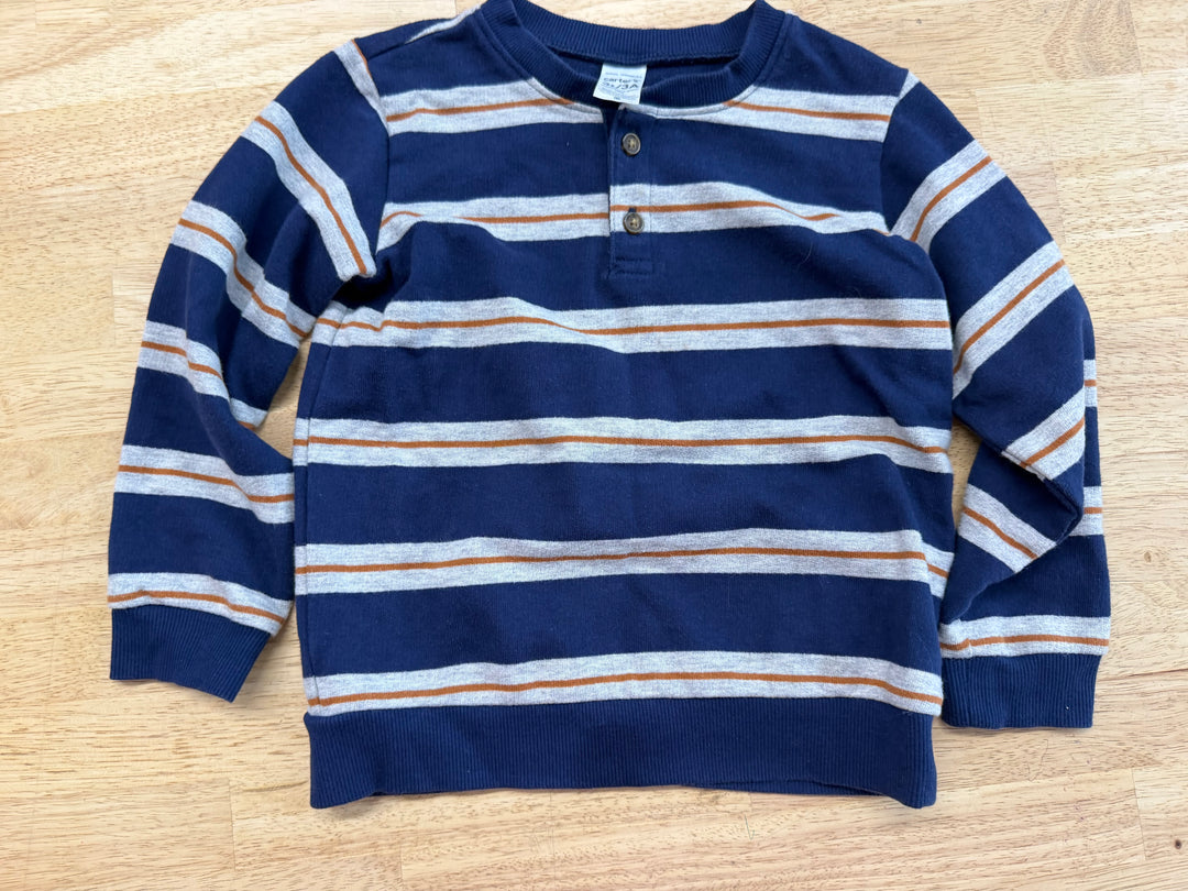 Carter's Sweater – 3T | Blue Navy & Grey Stripe