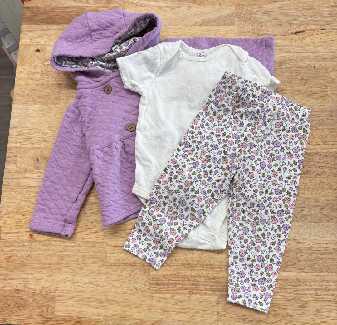 Carter’s 2-Piece Set – 12 Months Lilac Quilted Jacket & Bodysuit