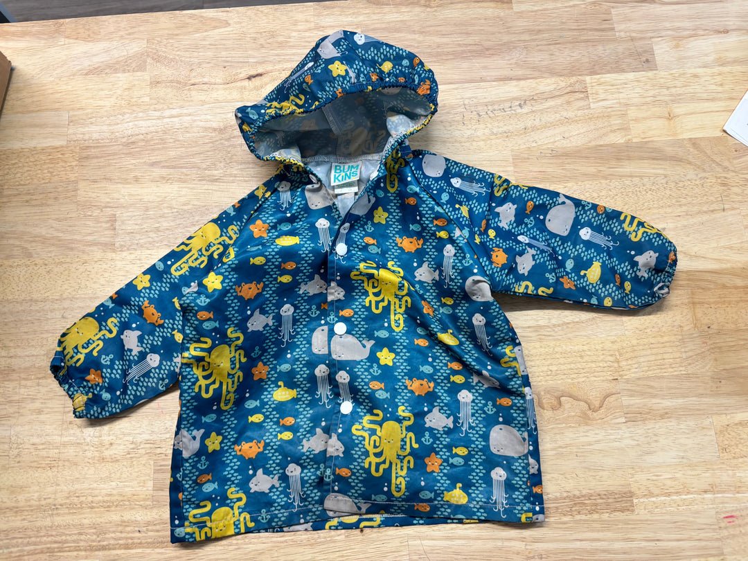 Bumkins Hooded Water-Resistant Jacket Sea Print | Size 6–18M