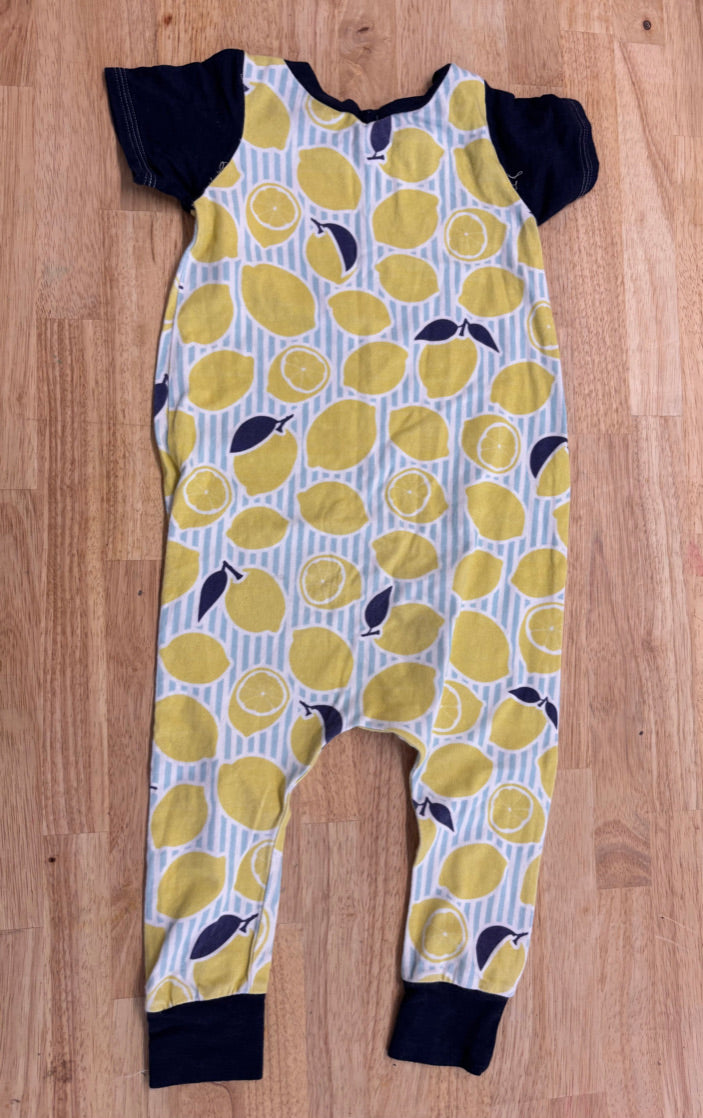 Bear & Roo 2T Handmade Romper – Lemon Print