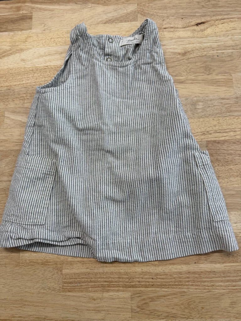 Pehr Two - Layer Dress – 18–24M | Striped Cotton with Side Pockets - Nest and Sprout - Consignment