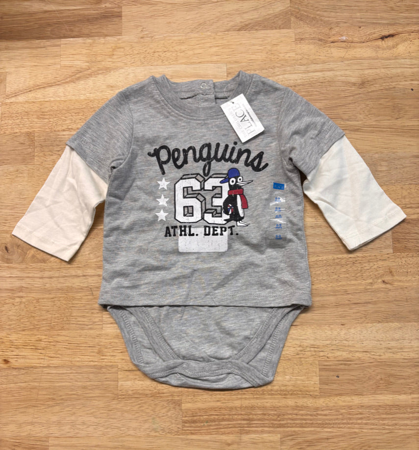 Children’s Place Bodysuit – 6–9M Penguin Graphic