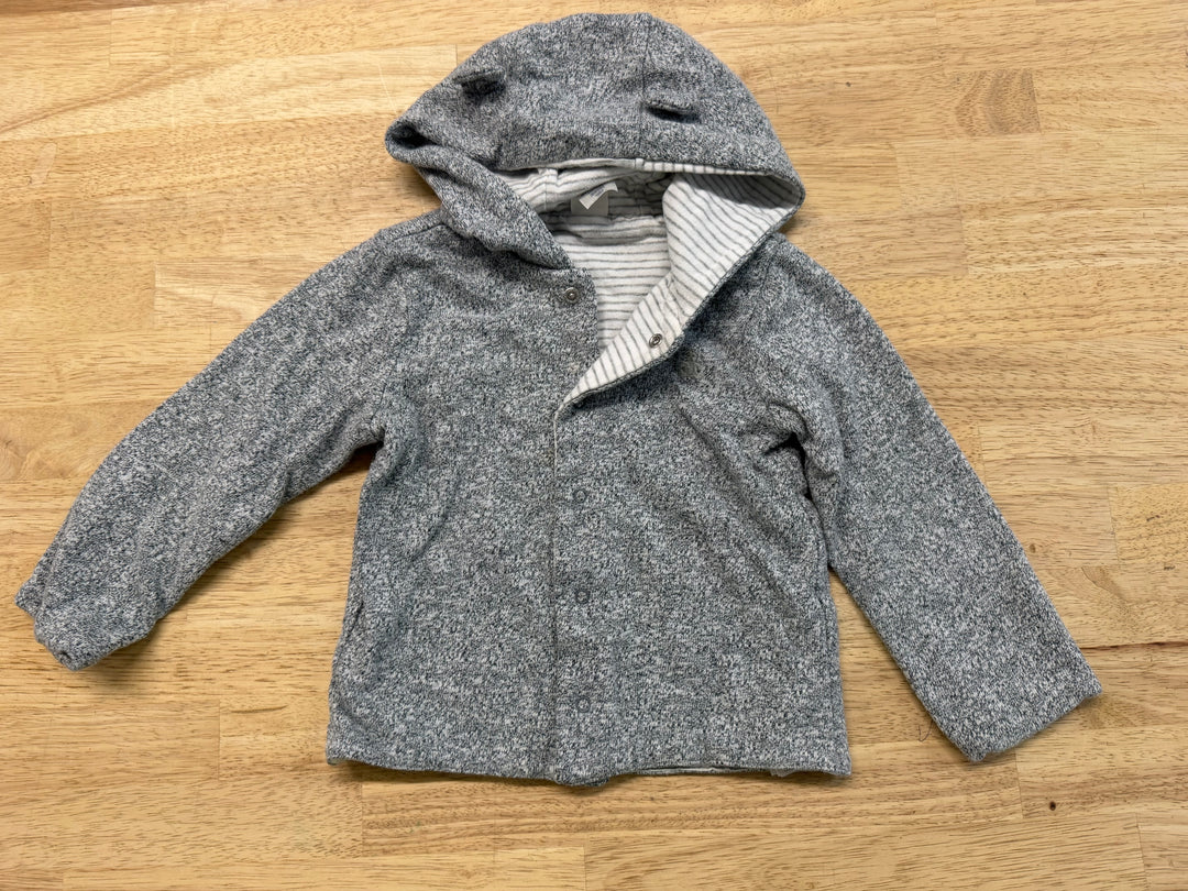 Gap Heathered Snap-Up Hoodie Cardigan – 18–24M | Lightweight