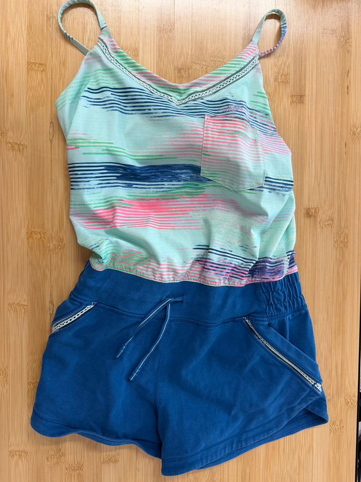 Ivivva Romper with Built-In Bra – 10 | Blue Shorts Print Bodice