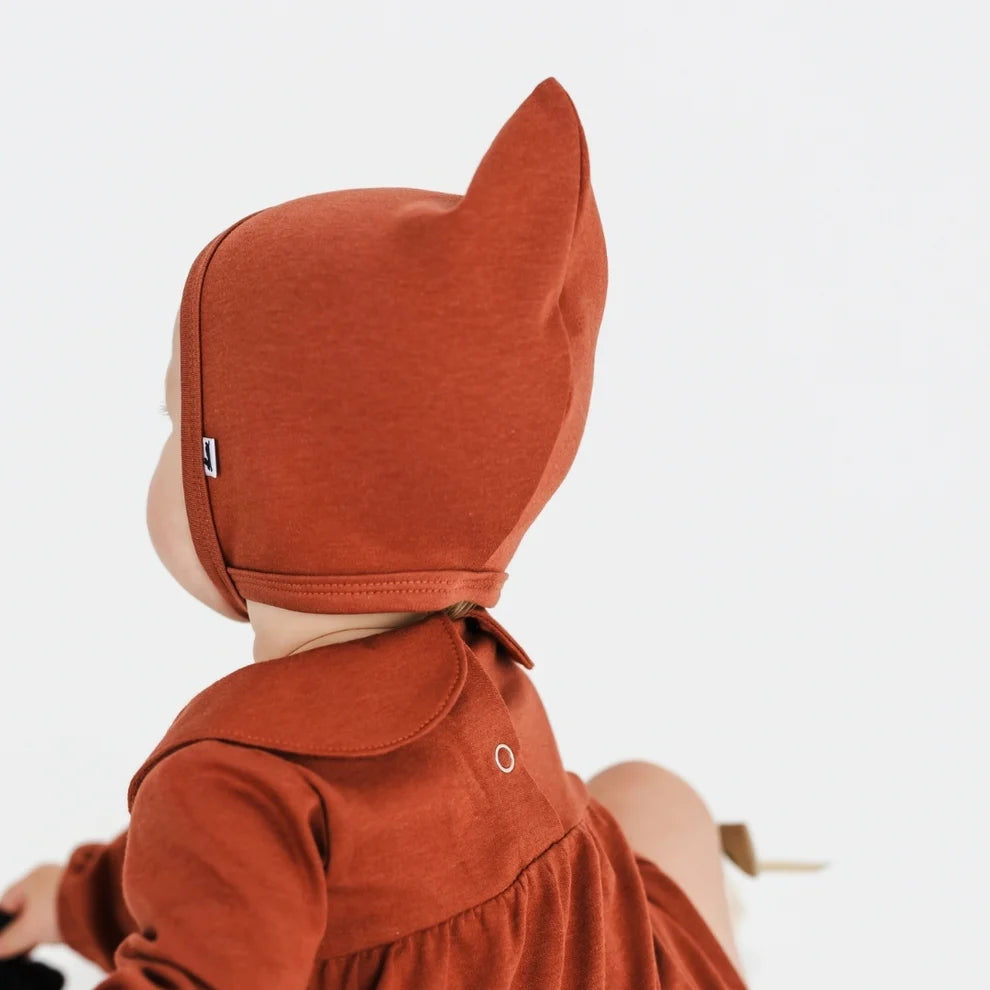 Little & Lively Baby Bamboo Pixie Bonnet – Burnt Brick