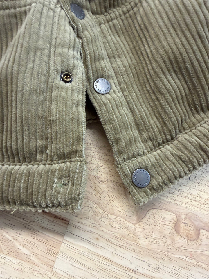 ZARA IMPERFECT Reversible Sherpa & Corduroy Jacket – 18–24M | Neutral Print | NWT