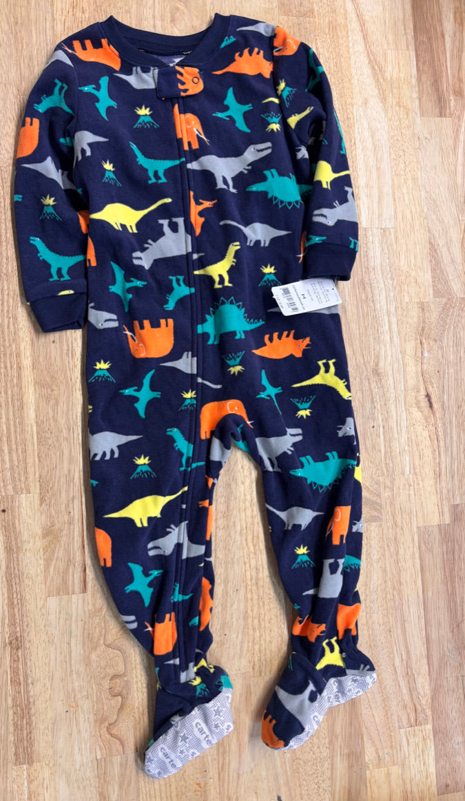 Carter’s Fleece Sleeper – 2T Dinosaur Print NWT
