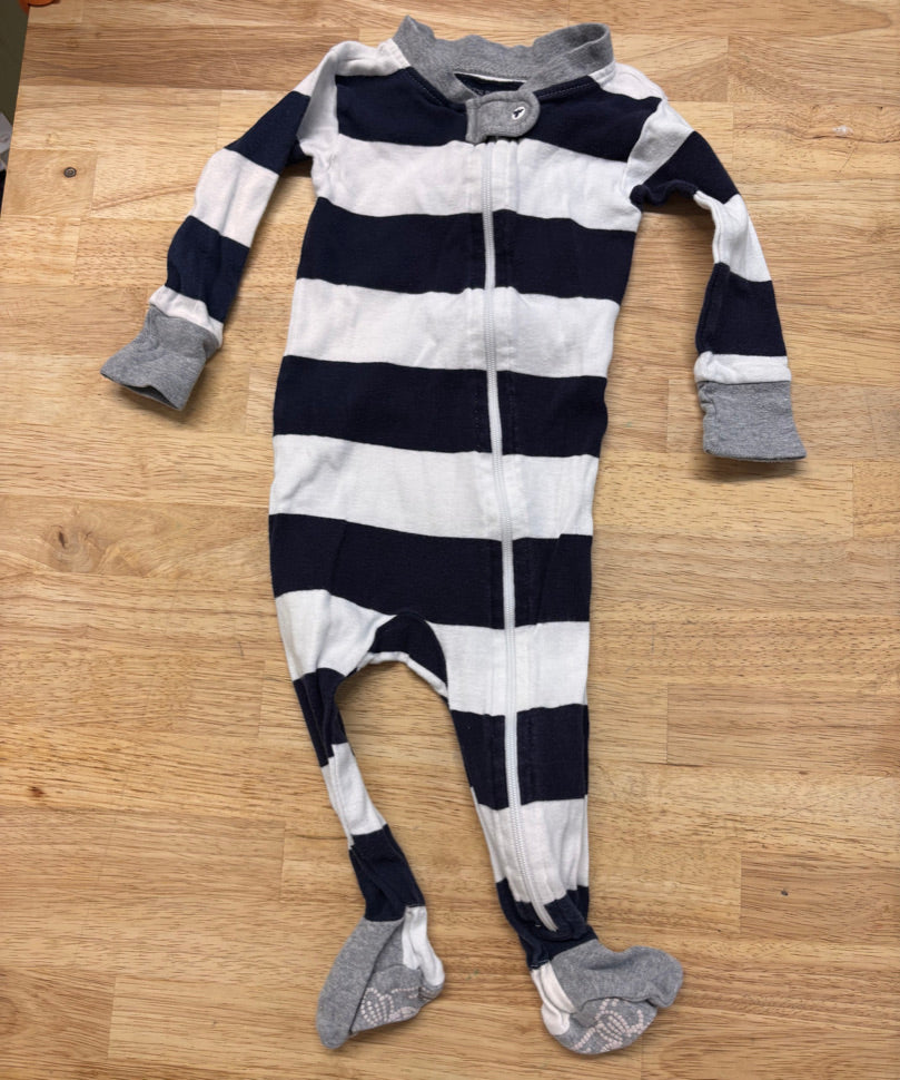 Burt’s Bees Sleeper – 6–12M Blue Stripe