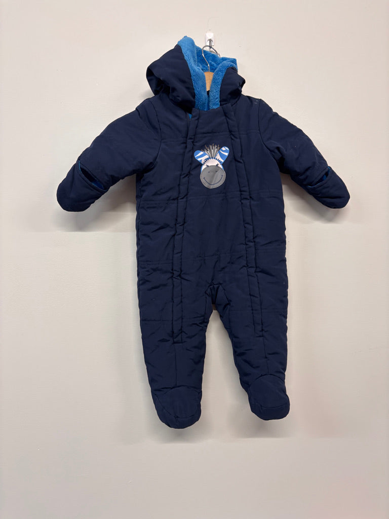 George Snowsuit – 6–12M Navy Giraffe Print