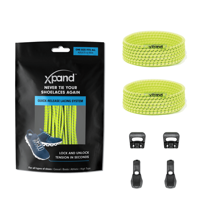 No - Tie Elastic Round Laces | Hi - Vis Reflective | One Size - Nest and Sprout - Xpand Laces