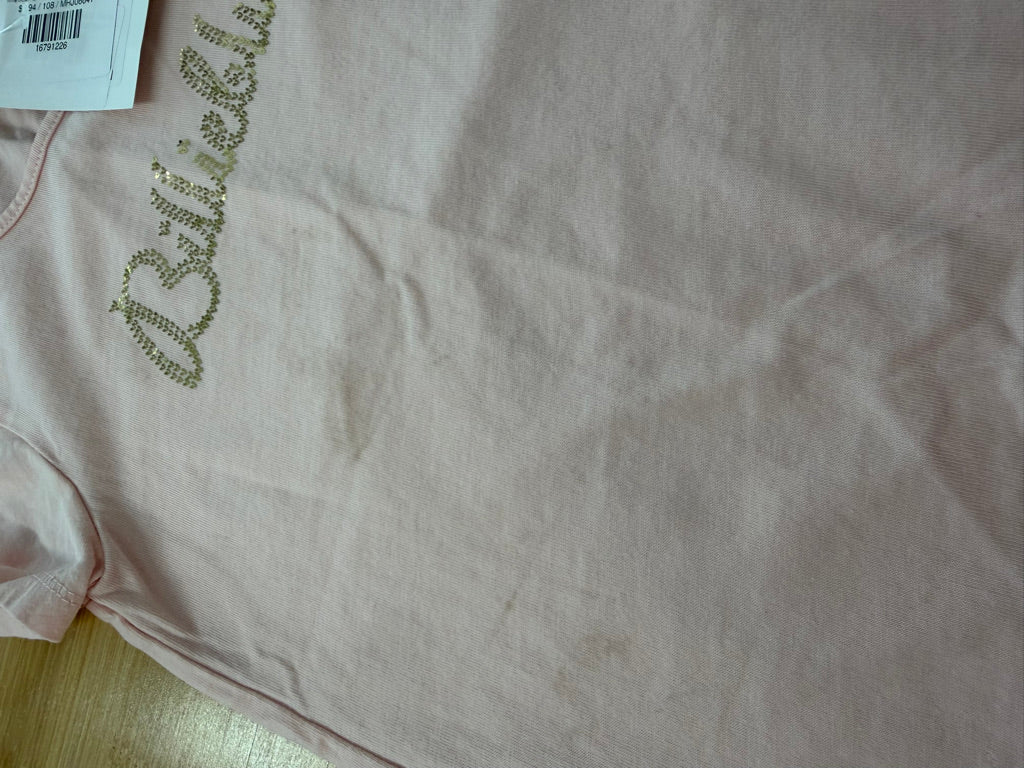 Billie Blush Top – 5 (108cm) | Light Peach Pink Gold Heart Logo