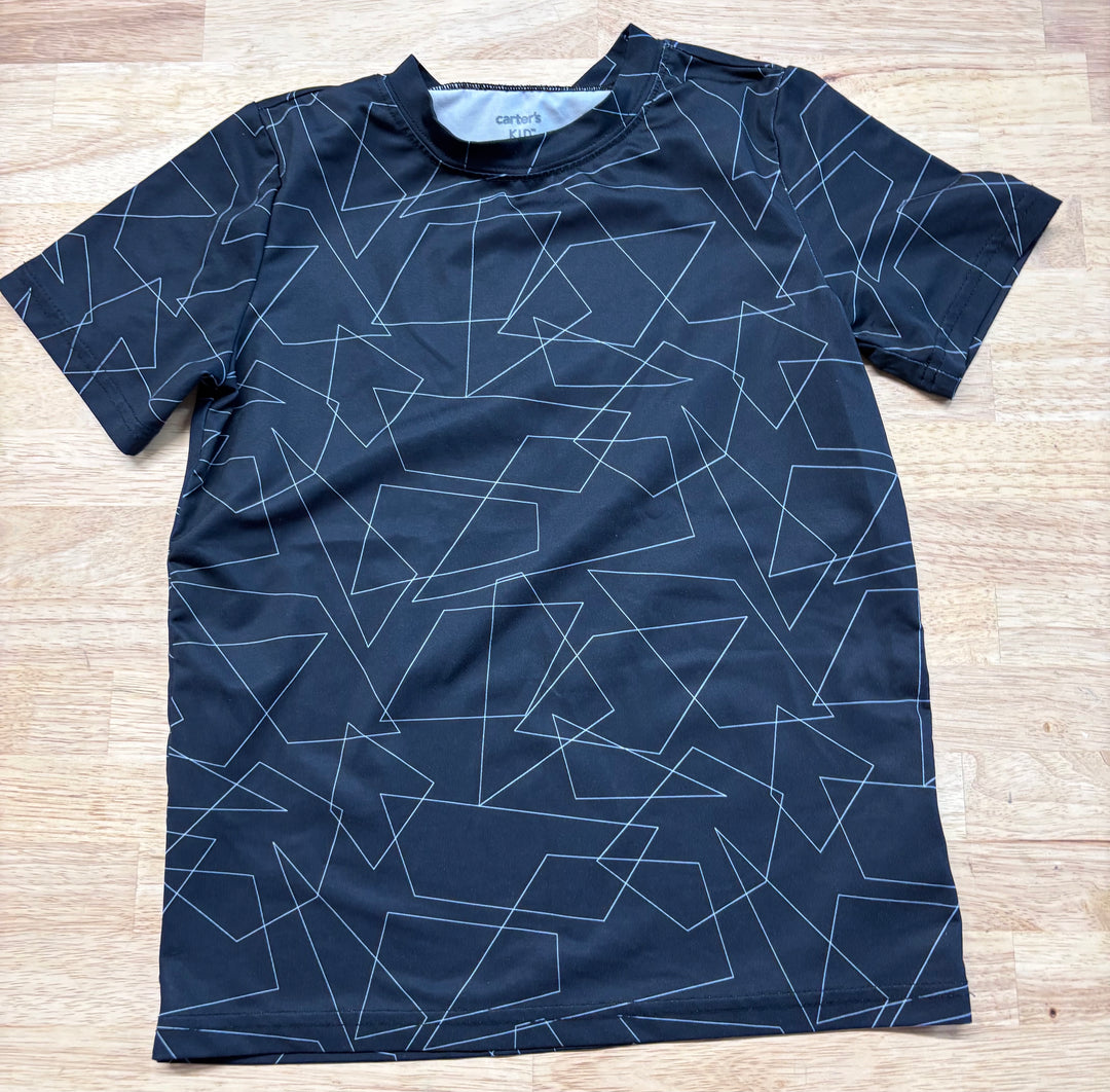 Carters Black Geometric Athletic Tee Size 7