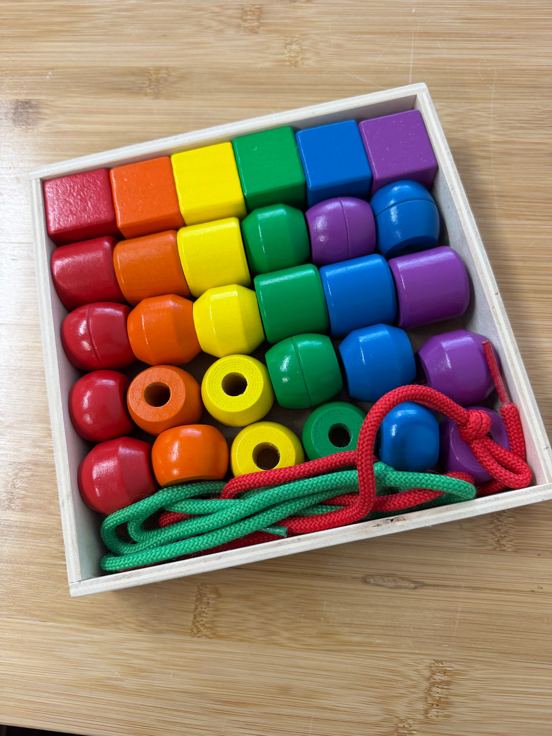 Melissa & Doug Primary Lacing Toy – One Size | Two Laces Wood Tiles
