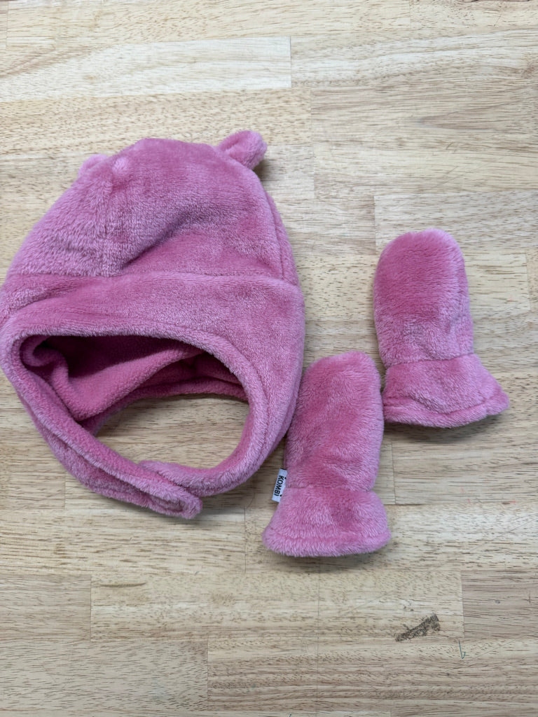 Kombi Infant Toque & Mittens Fleece Set – One Size | Pink