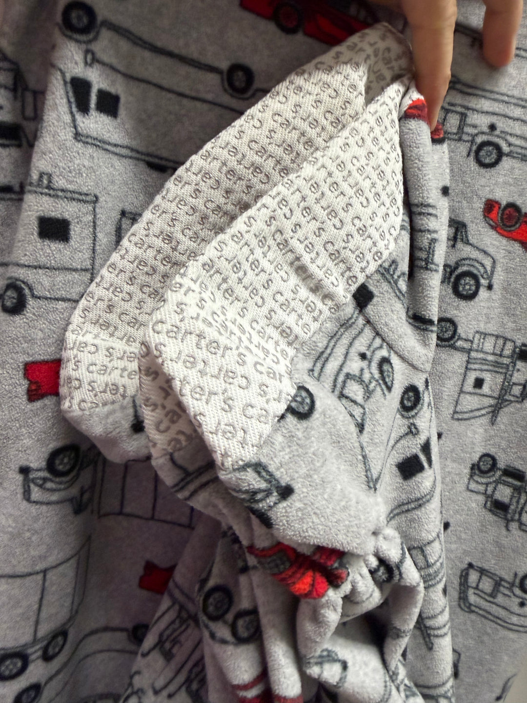Carter's Truck Print Fleece Footed One-Piece – 12y | Grey