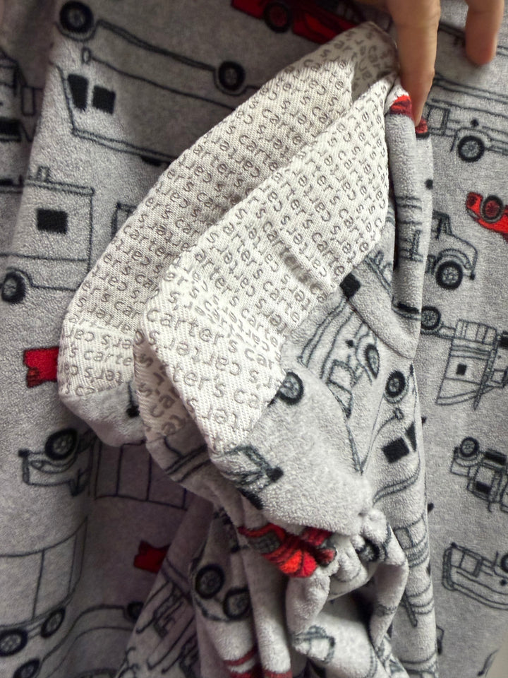 Carter's Truck Print Fleece Footed One-Piece – 12y | Grey