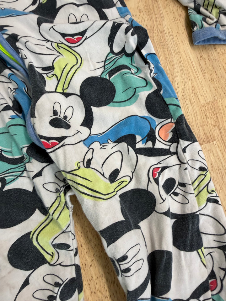 Bonds Wondersuit – 18–24M | White Mickey Mouse & Donald Duck Light Blue Edging | Play