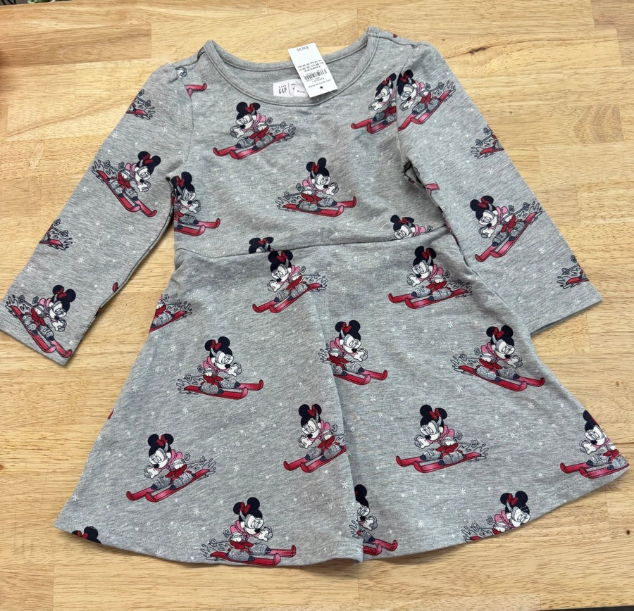 Baby Gap Disney Minnie Mouse on Skis Twirl Dress – 3Y | Light Grey | NWT - Nest and Sprout-Consignment