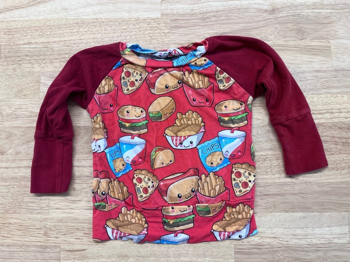 Squishy Loveable Creations 3 - 12M Long Sleeve Shirt - Fast Food Print - Nest and Sprout - Consignment
