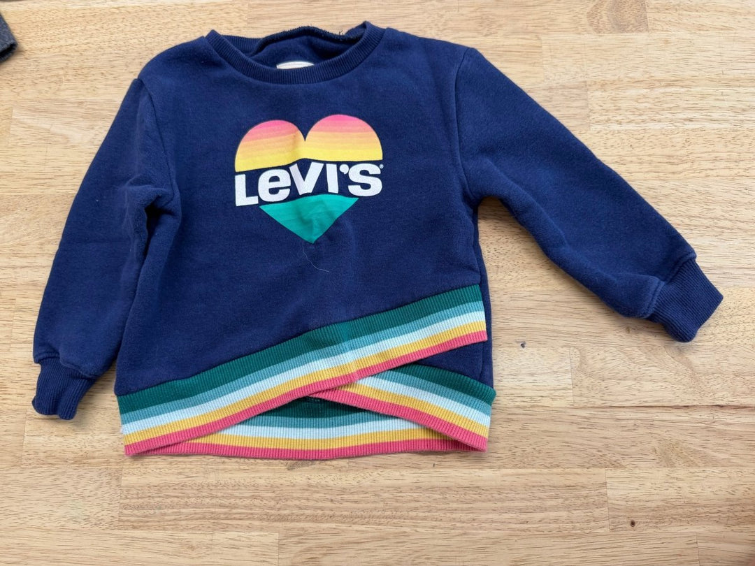 Levi's Heart Criss-Cross Hem Sweatshirt – 18M | Navy