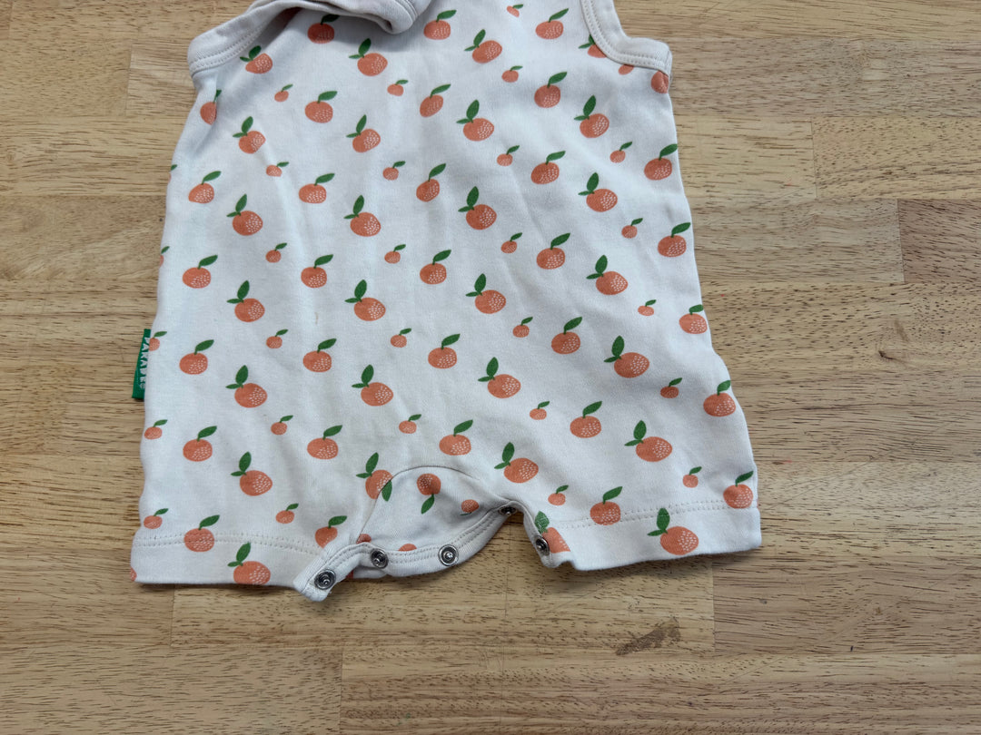 Parade Organics Short Romper – 3–6M | Orange Cream Snap Crotch | Play