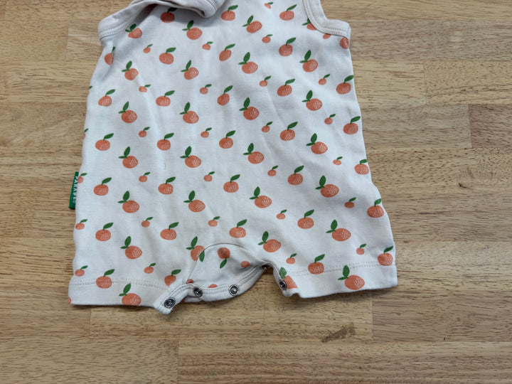 Parade Organics Short Romper – 3–6M | Orange Cream Snap Crotch | Play