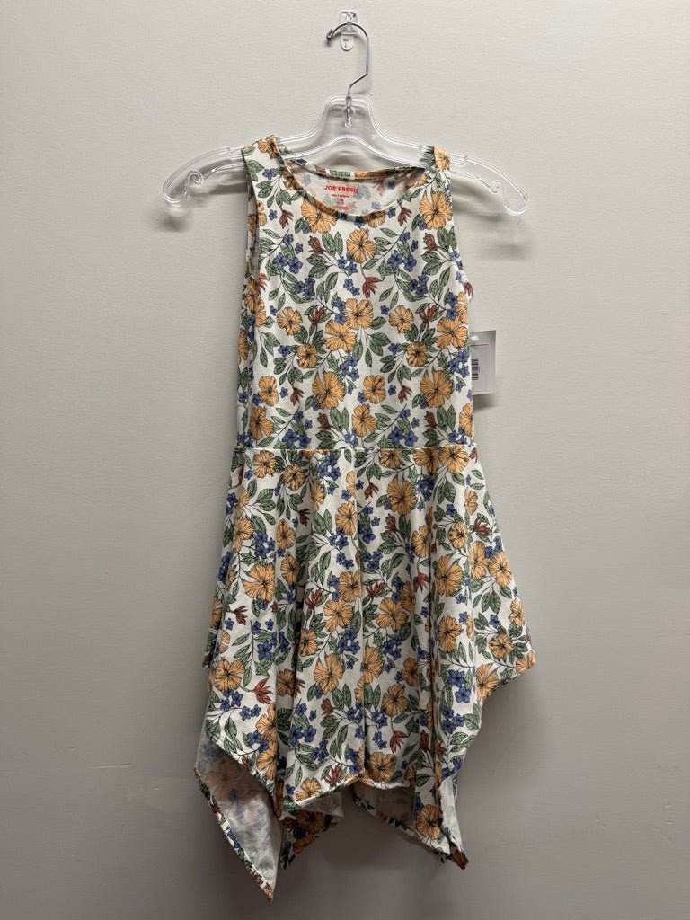 Joe Fresh Peach Floral Sleeveless Dress – 10/12 | Green Leaves Allover - Nest and Sprout-Consignment