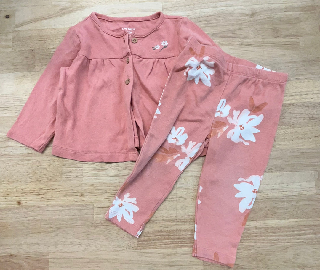 Carters 9M 2-Piece Set - Peach Floral