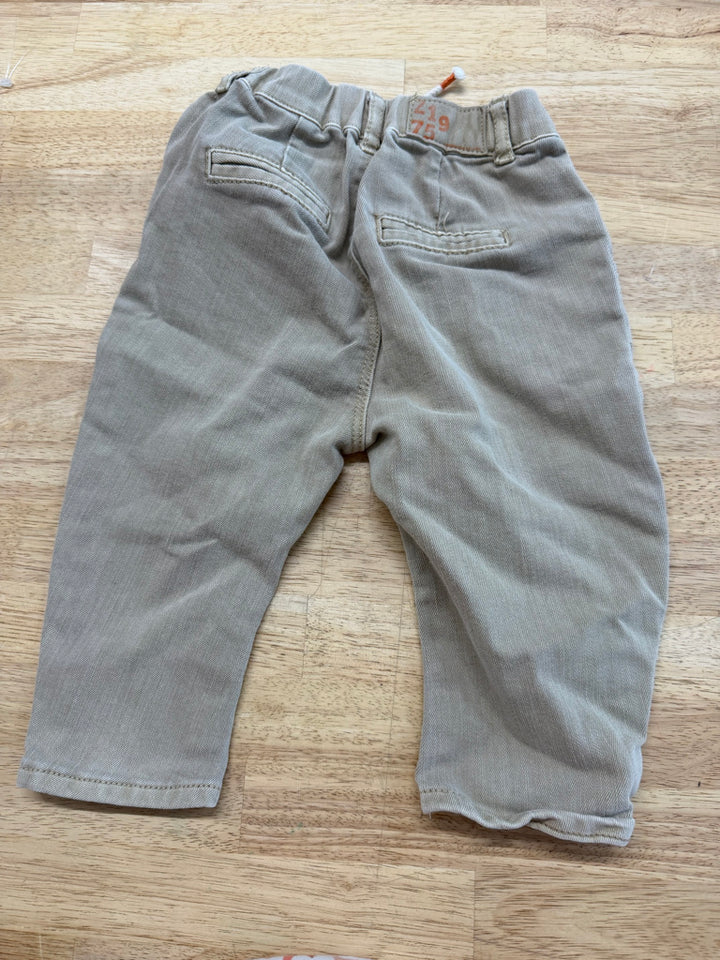 Zara Chino Pants – 9–12M | Green Tie Waist
