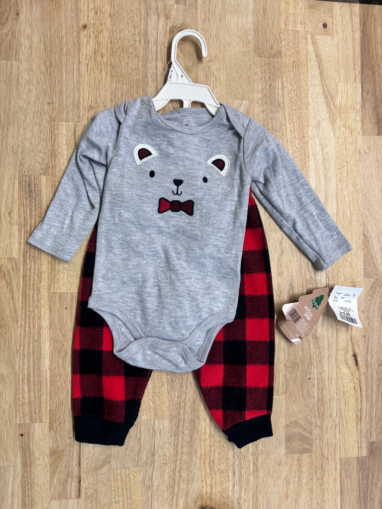 Chick Pea Fleece Pants & Bodysuit Set – 6-9M (NWT)