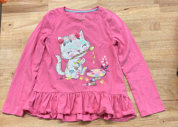 Cynthia Rowley Peplum Cat Graphic Top – Size 7/8Y