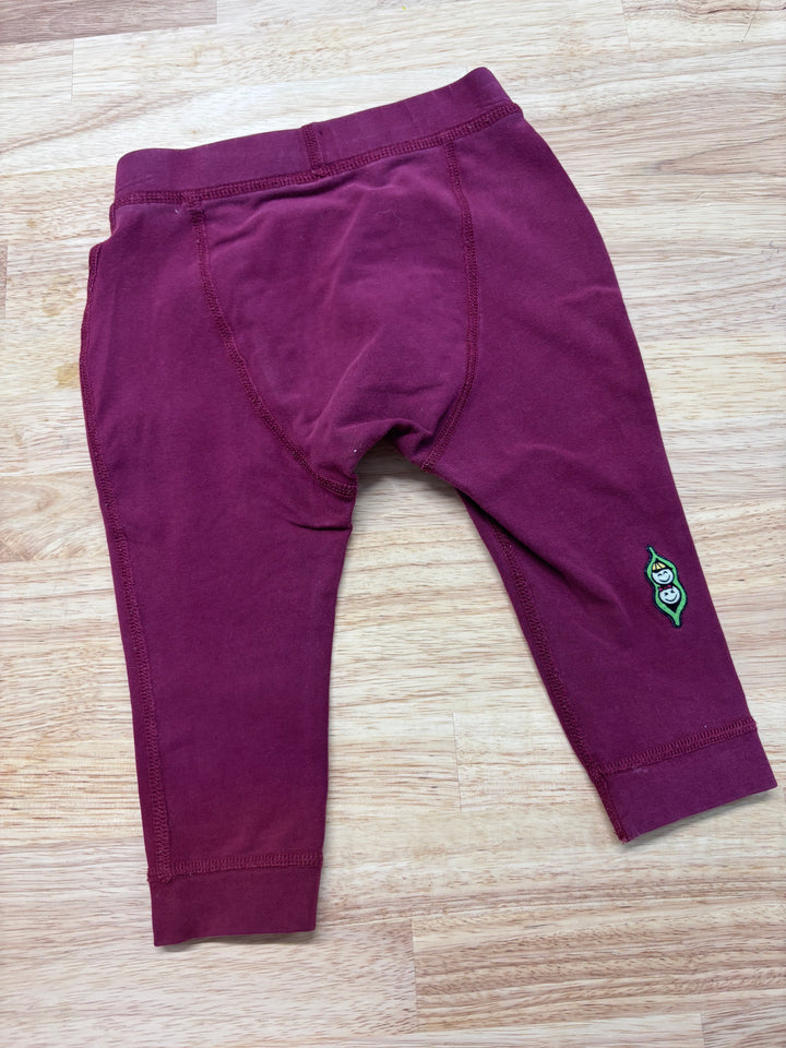 Peekaboo Beans Burgundy 6-12 Month Baby Leggings