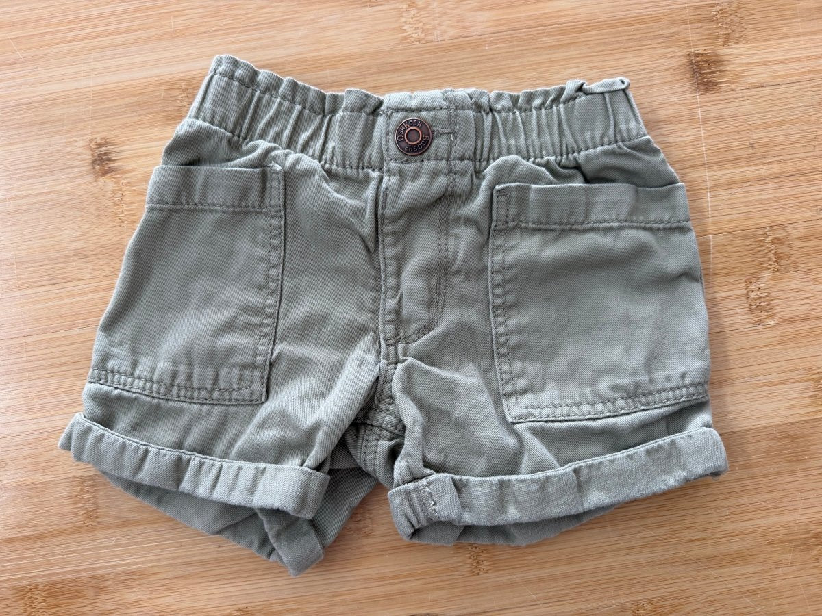 OshKosh Shorts – 2T | Light Green | Roll Up Hems - Nest and Sprout-Consignment