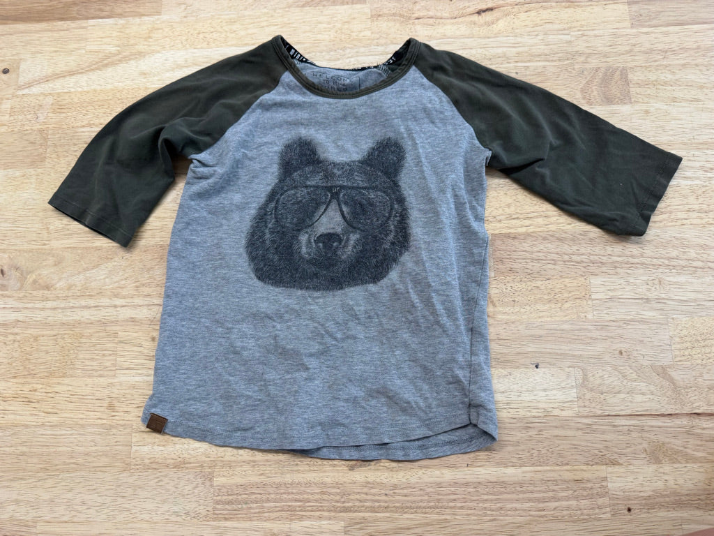 L&P Welcome to My World Graphic Tee – 5/6 | Grey & Army Green 3/4 Sleeve