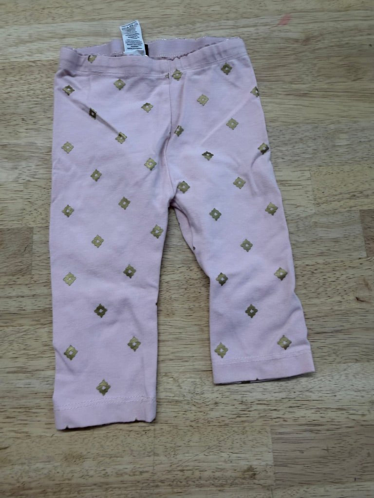 Tea Collection Light Pink Gold Print Capri Legging – 18–24M - Nest and Sprout-Consignment