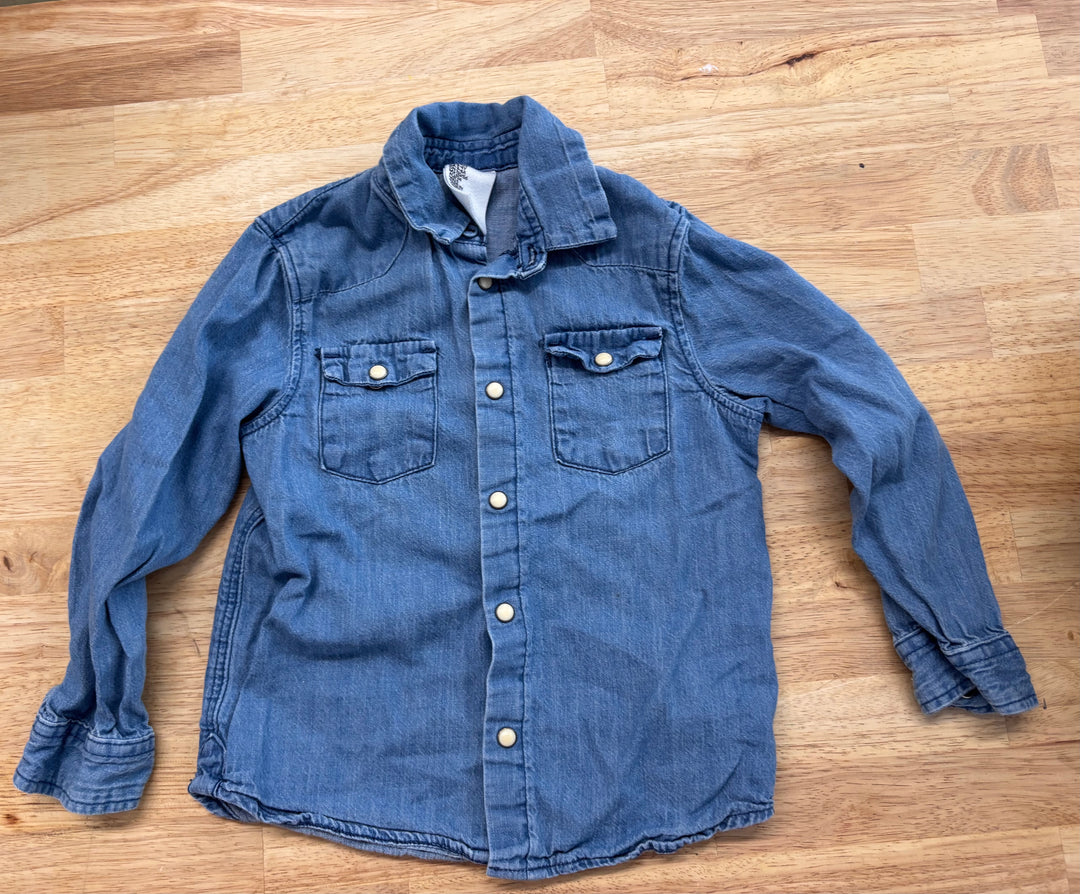 H&M 3–4Y Lightweight Denim Button-Up Shirt