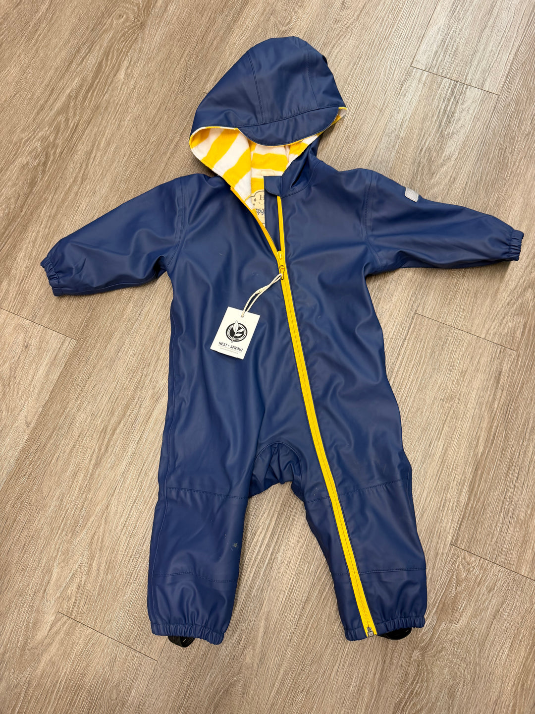 Hatley Fleece Terry-Lined Rainsuit – 12–18M | Full Zip | Play