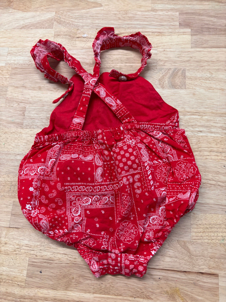 Baby B'gosh 18M Red Handkerchief Bubble Romper