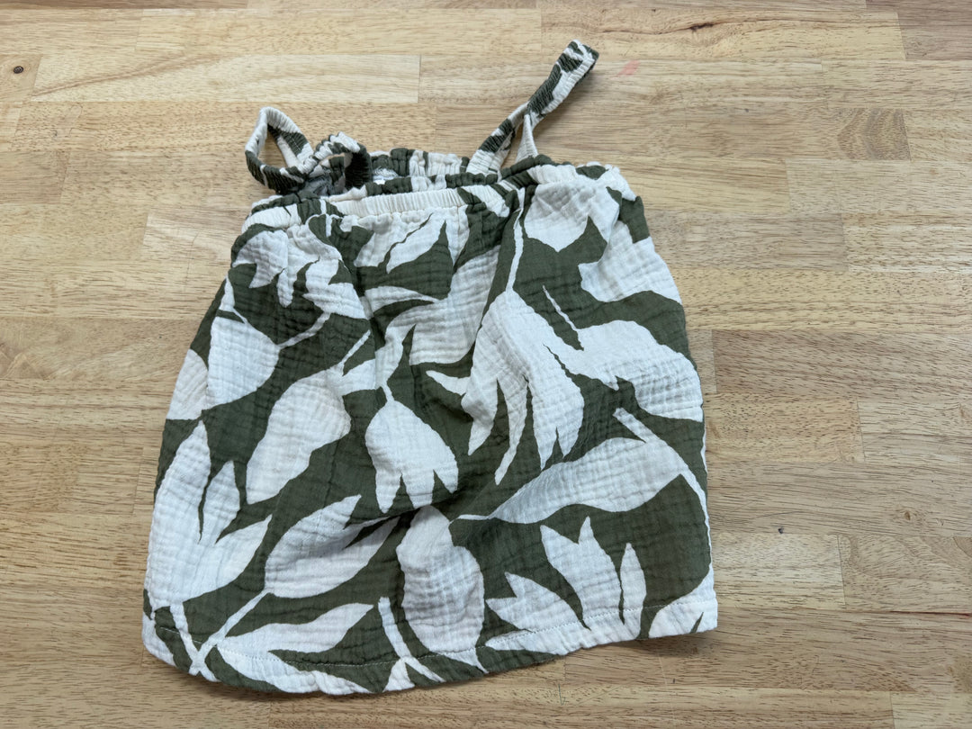 Carter's Muslin Tank Top – 5T | Green and Cream