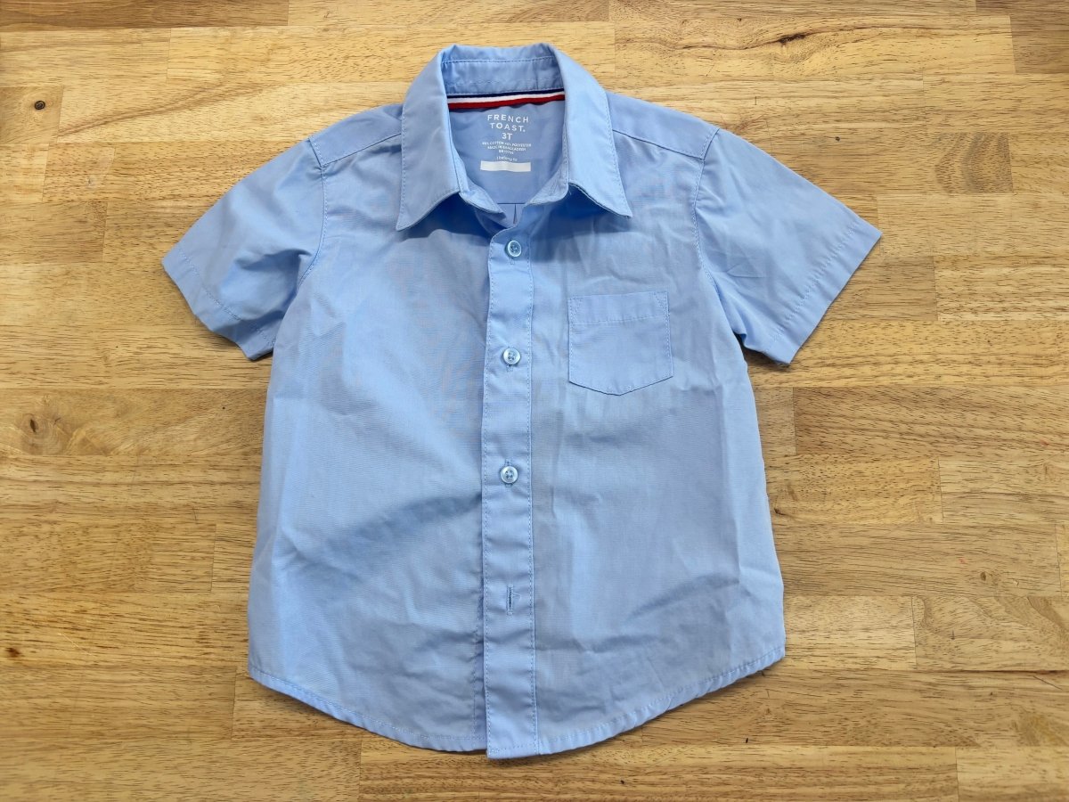 French Toast Light Blue Button Shirt | Size 3T - Nest and Sprout - Consignment