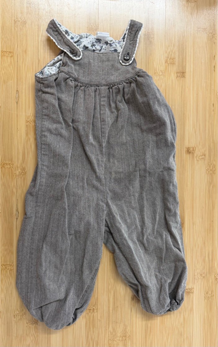H&M Hatch Floral Lined Overalls – 9–12M - Nest and Sprout-Consignment
